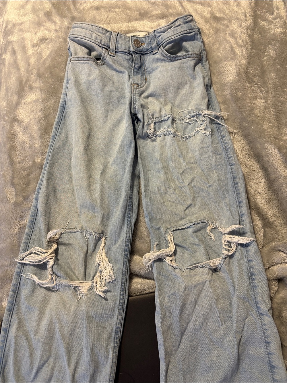abercrombie kids Light Blue Distressed Ripped Jeans